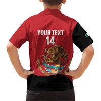 Custom Mexico Football Family Matching Short Sleeve Bodycon Dress and Hawaiian Shirt Tu Puedes El Tricolor Red - Wonder Print Shop