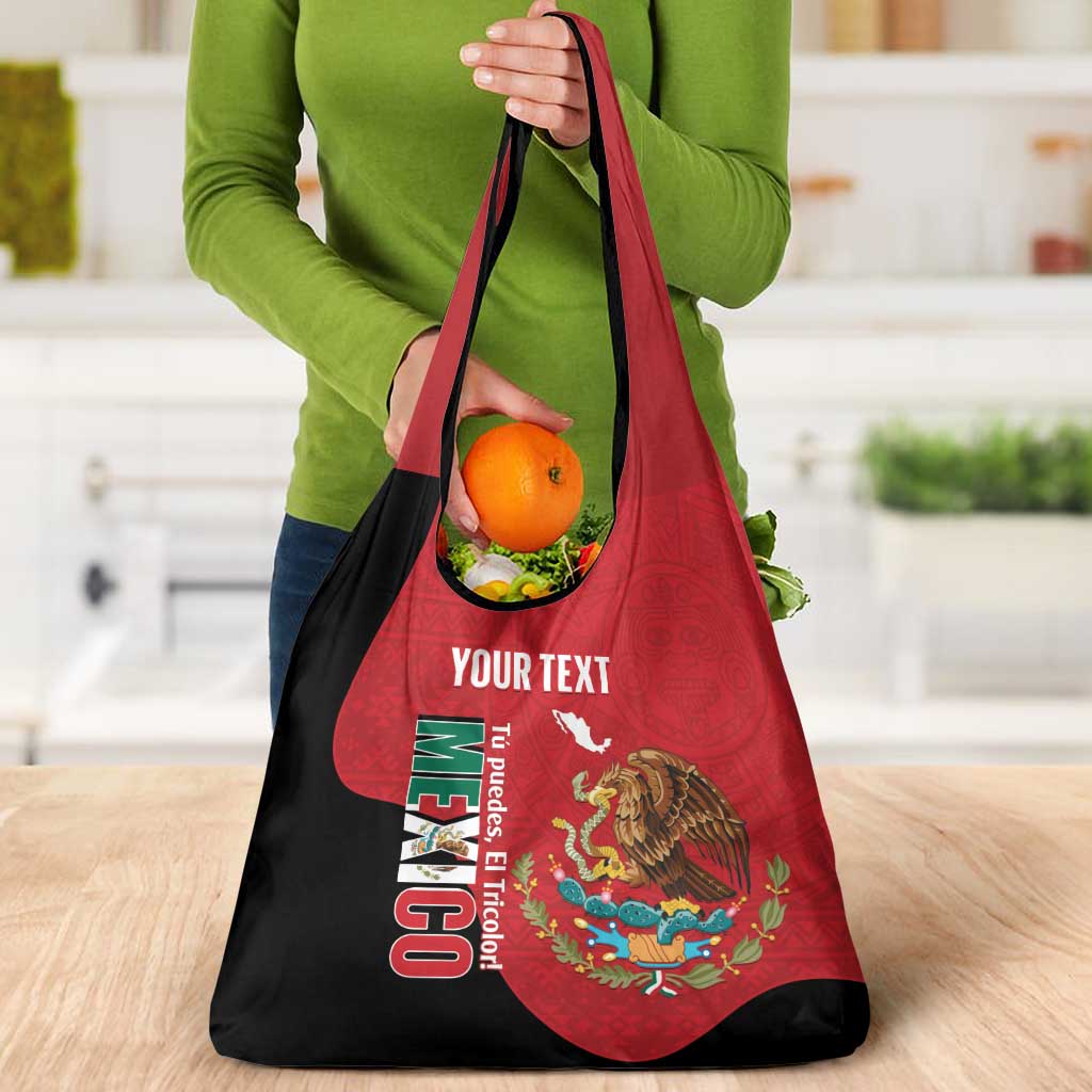 Custom Mexico Football Grocery Bag Tu Puedes El Tricolor Red - Wonder Print Shop