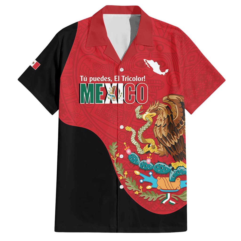 Custom Mexico Football Hawaiian Shirt Tu Puedes El Tricolor Red - Wonder Print Shop