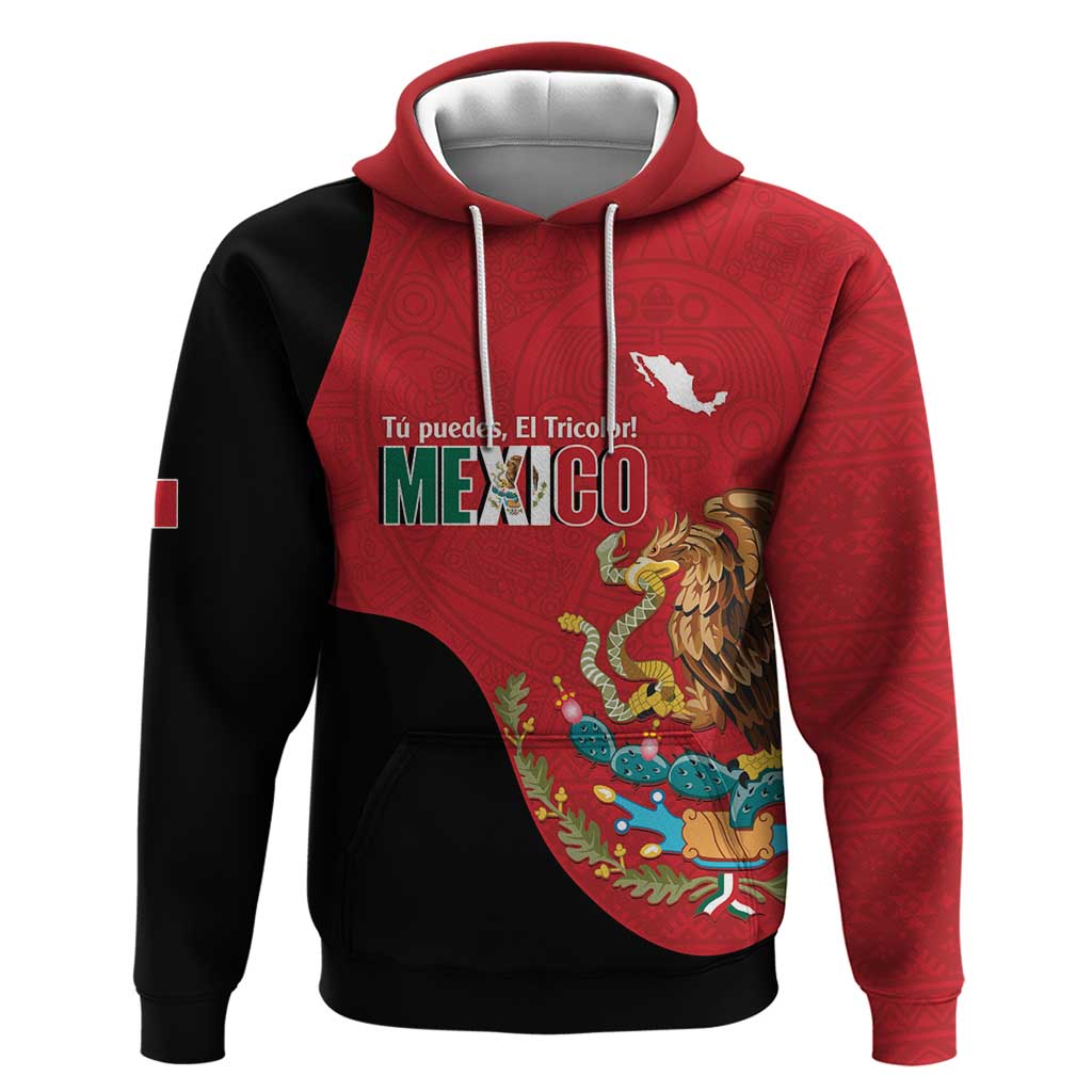 Custom Mexico Football Hoodie Tu Puedes El Tricolor Red - Wonder Print Shop