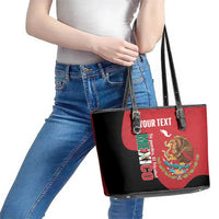Custom Mexico Football Leather Tote Bag Tu Puedes El Tricolor Red - Wonder Print Shop