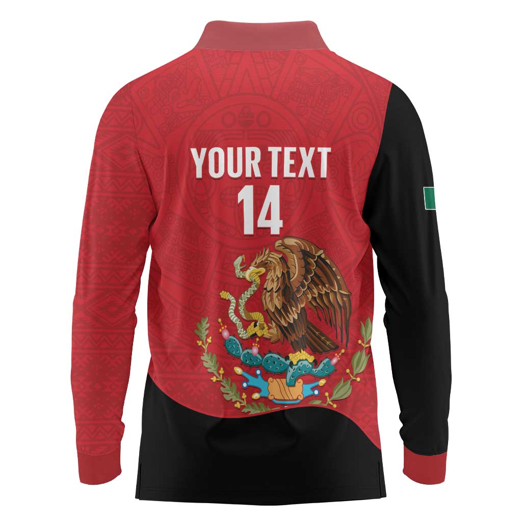 Custom Mexico Football Long Sleeve Polo Shirt Tu Puedes El Tricolor Red - Wonder Print Shop