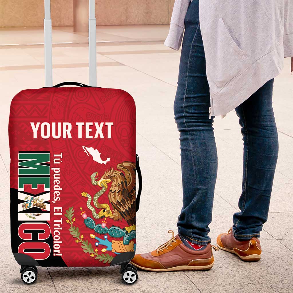 Custom Mexico Football Luggage Cover Tu Puedes El Tricolor Red - Wonder Print Shop