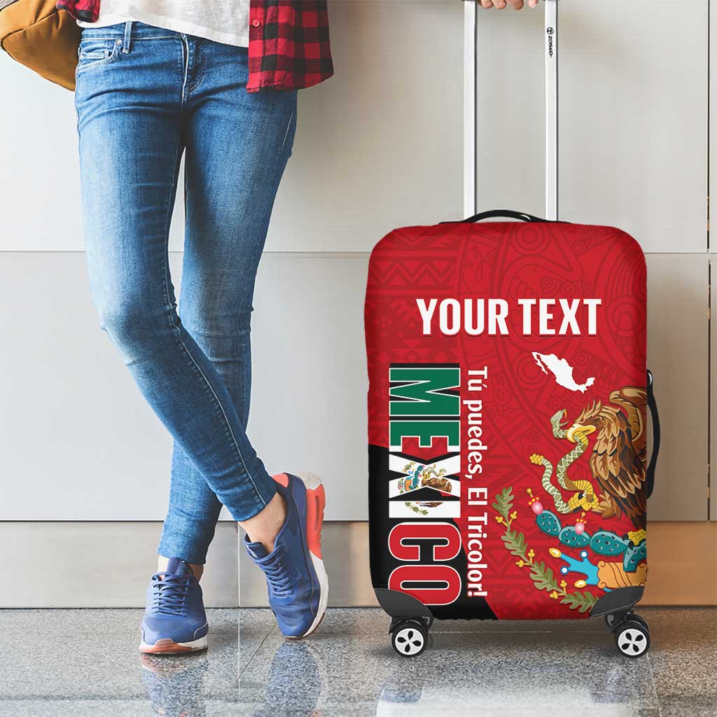 Custom Mexico Football Luggage Cover Tu Puedes El Tricolor Red - Wonder Print Shop