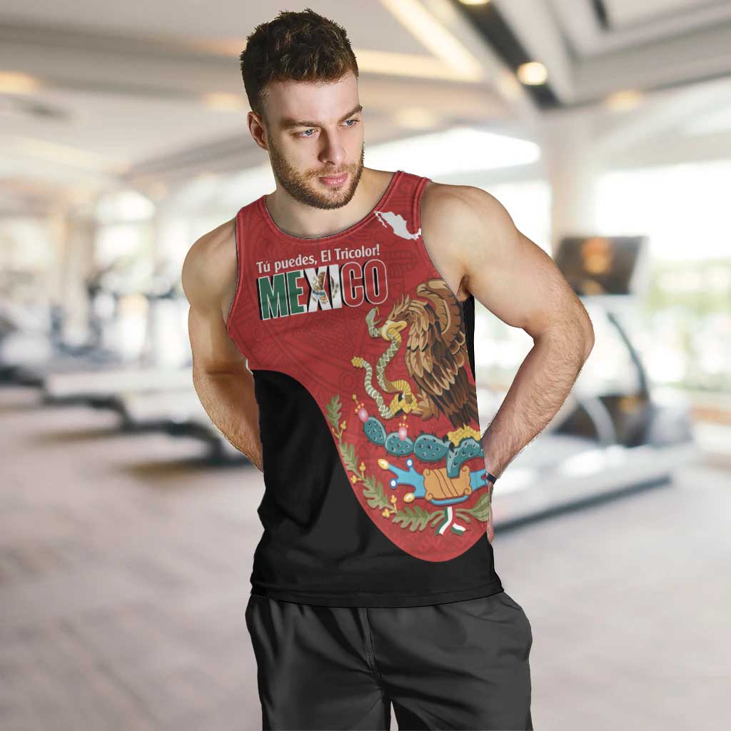 Custom Mexico Football Men Tank Top Tu Puedes El Tricolor Red - Wonder Print Shop