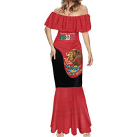 Custom Mexico Football Mermaid Dress Tu Puedes El Tricolor Red - Wonder Print Shop