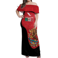 Custom Mexico Football Off Shoulder Maxi Dress Tu Puedes El Tricolor Red - Wonder Print Shop