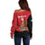 Custom Mexico Football Off Shoulder Sweater Tu Puedes El Tricolor Red - Wonder Print Shop