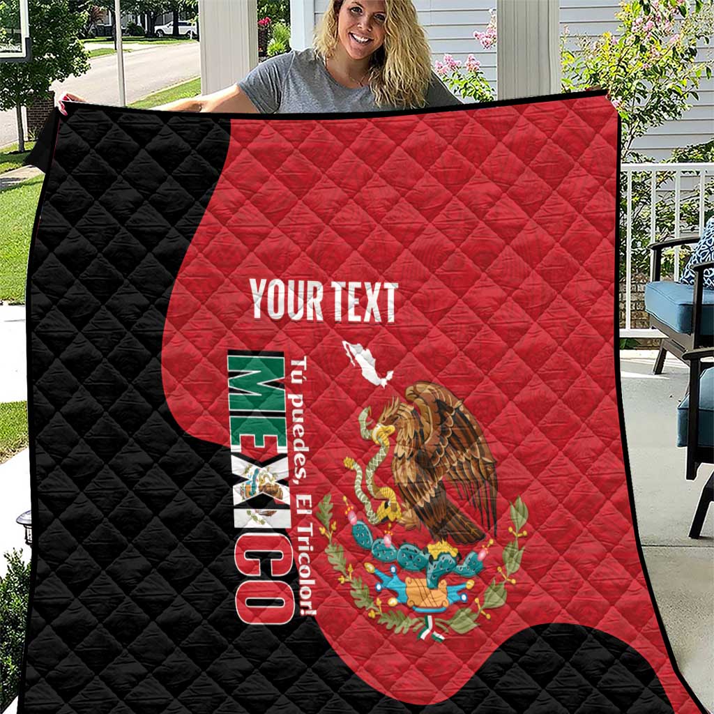 Custom Mexico Football Quilt Tu Puedes El Tricolor Red - Wonder Print Shop