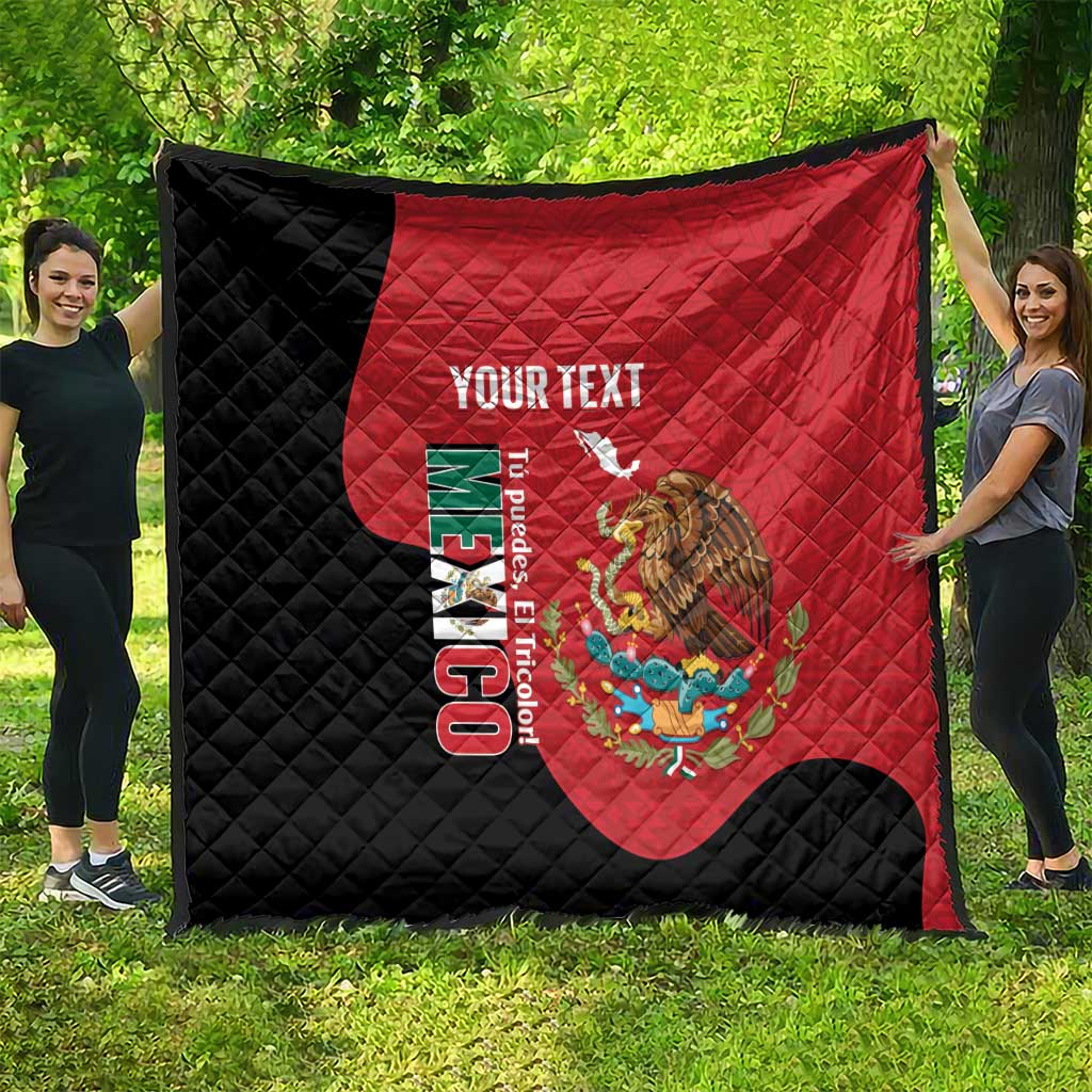 Custom Mexico Football Quilt Tu Puedes El Tricolor Red - Wonder Print Shop