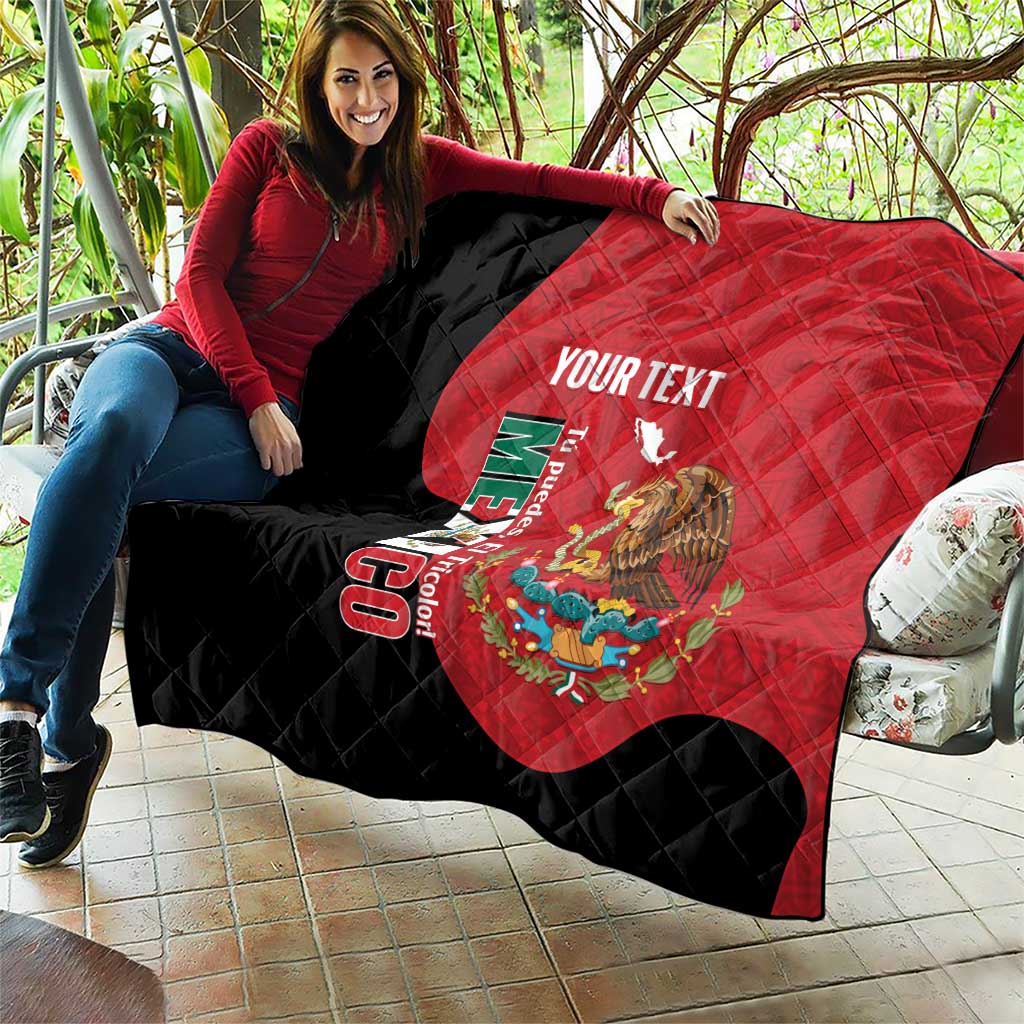 Custom Mexico Football Quilt Tu Puedes El Tricolor Red - Wonder Print Shop