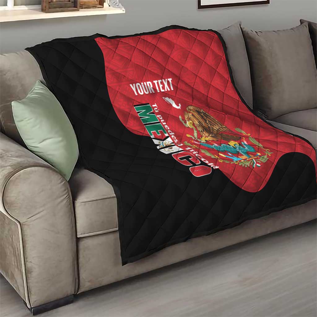 Custom Mexico Football Quilt Tu Puedes El Tricolor Red - Wonder Print Shop