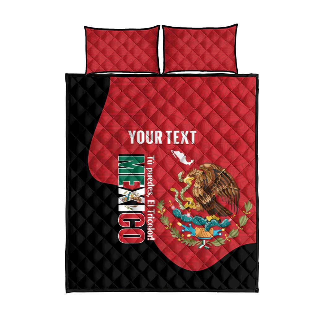 Custom Mexico Football Quilt Bed Set Tu Puedes El Tricolor Red - Wonder Print Shop
