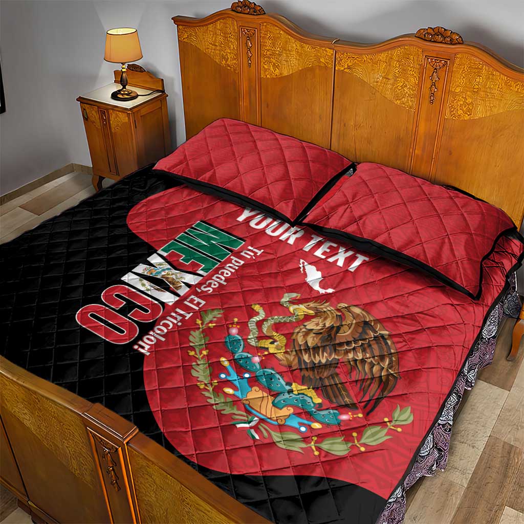 Custom Mexico Football Quilt Bed Set Tu Puedes El Tricolor Red - Wonder Print Shop