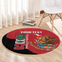 Custom Mexico Football Round Carpet Tu Puedes El Tricolor Red - Wonder Print Shop