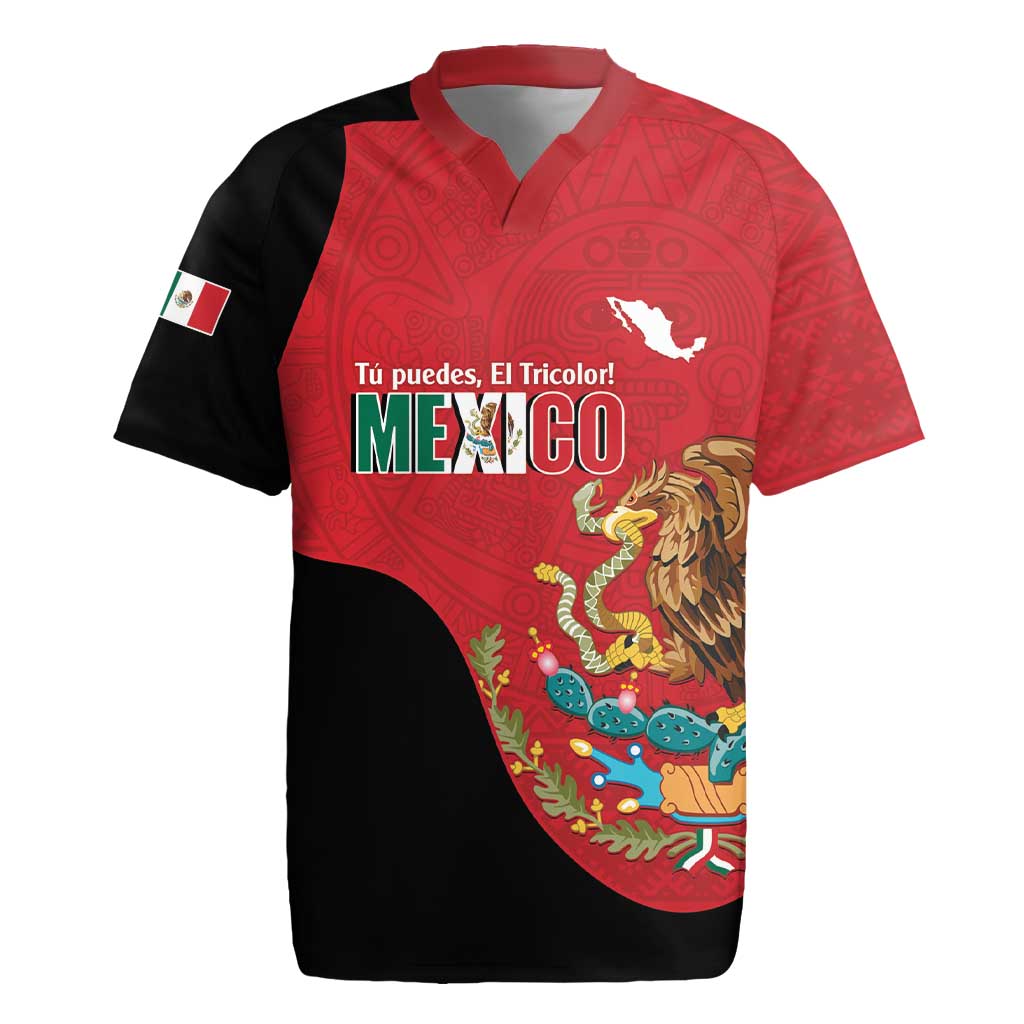 Custom Mexico Football Rugby Jersey Tu Puedes El Tricolor Red - Wonder Print Shop
