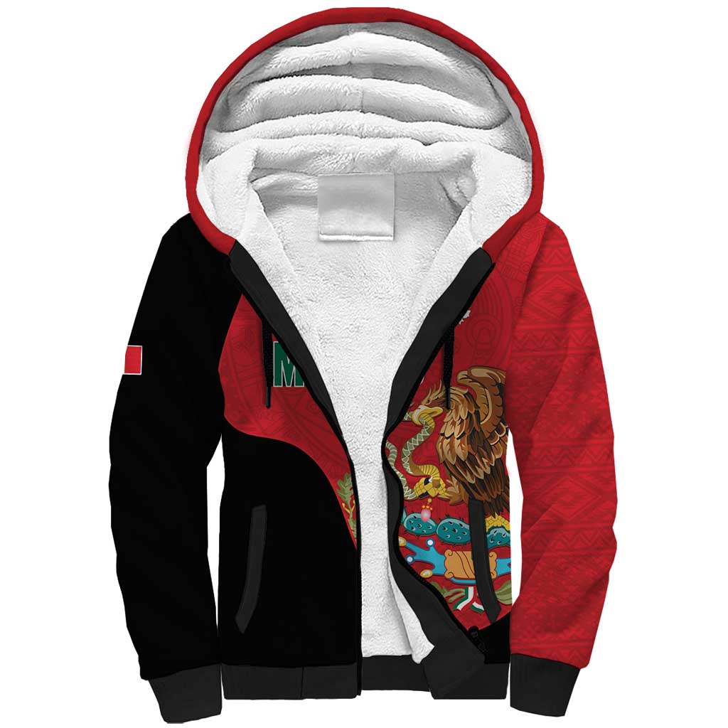Custom Mexico Football Sherpa Hoodie Tu Puedes El Tricolor Red - Wonder Print Shop