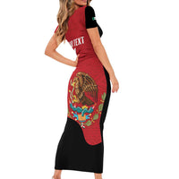 Custom Mexico Football Short Sleeve Bodycon Dress Tu Puedes El Tricolor Red - Wonder Print Shop
