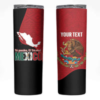 Custom Mexico Football Skinny Tumbler Tu Puedes El Tricolor Red - Wonder Print Shop