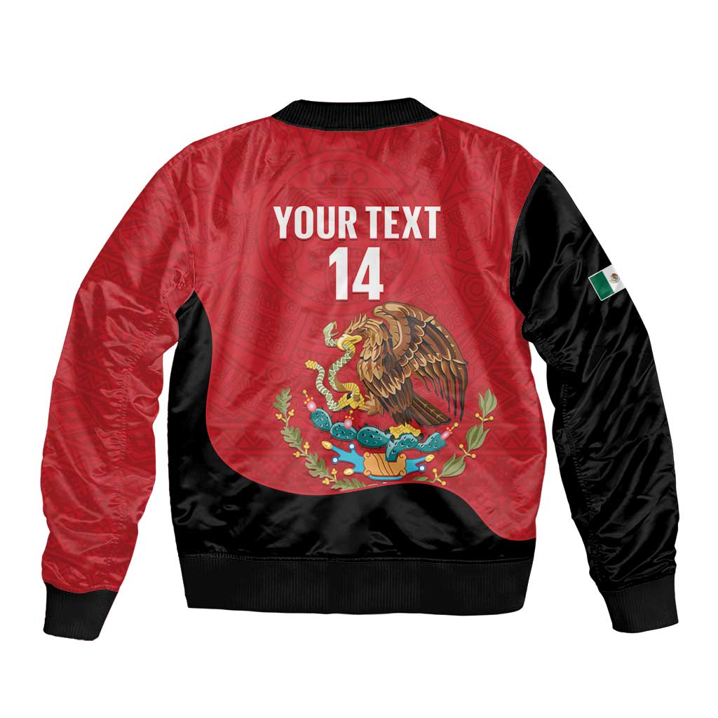 Custom Mexico Football Sleeve Zip Bomber Jacket Tu Puedes El Tricolor Red - Wonder Print Shop