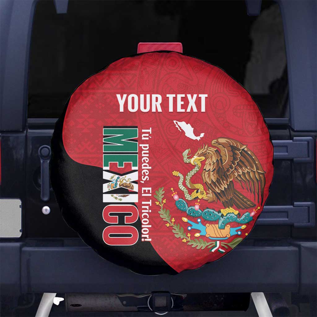 Custom Mexico Football Spare Tire Cover Tu Puedes El Tricolor Red - Wonder Print Shop