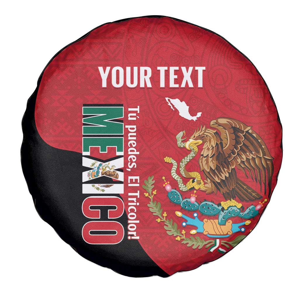 Custom Mexico Football Spare Tire Cover Tu Puedes El Tricolor Red - Wonder Print Shop