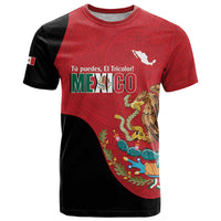 Custom Mexico Football T Shirt Tu Puedes El Tricolor Red - Wonder Print Shop