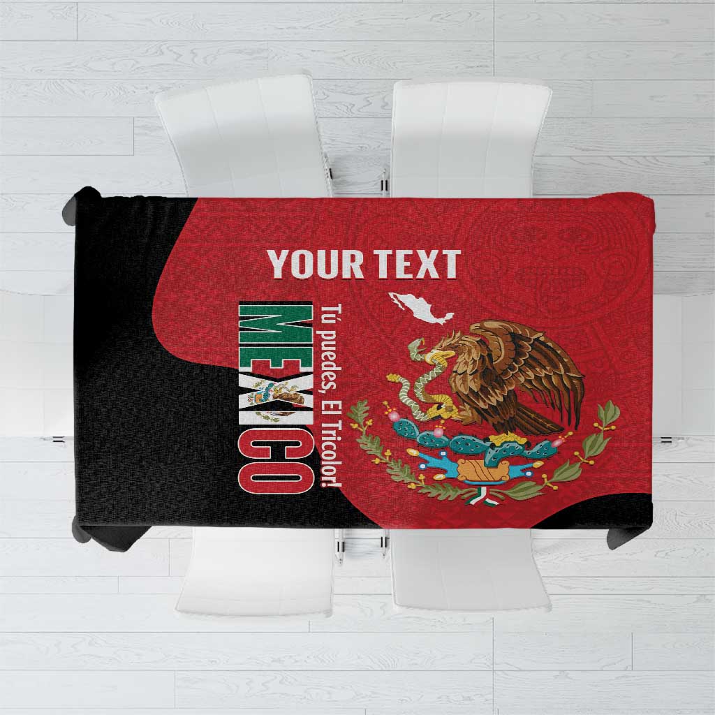 Custom Mexico Football Tablecloth Tu Puedes El Tricolor Red - Wonder Print Shop