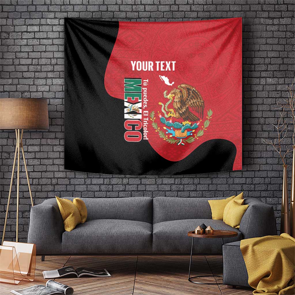 Custom Mexico Football Tapestry Tu Puedes El Tricolor Red - Wonder Print Shop