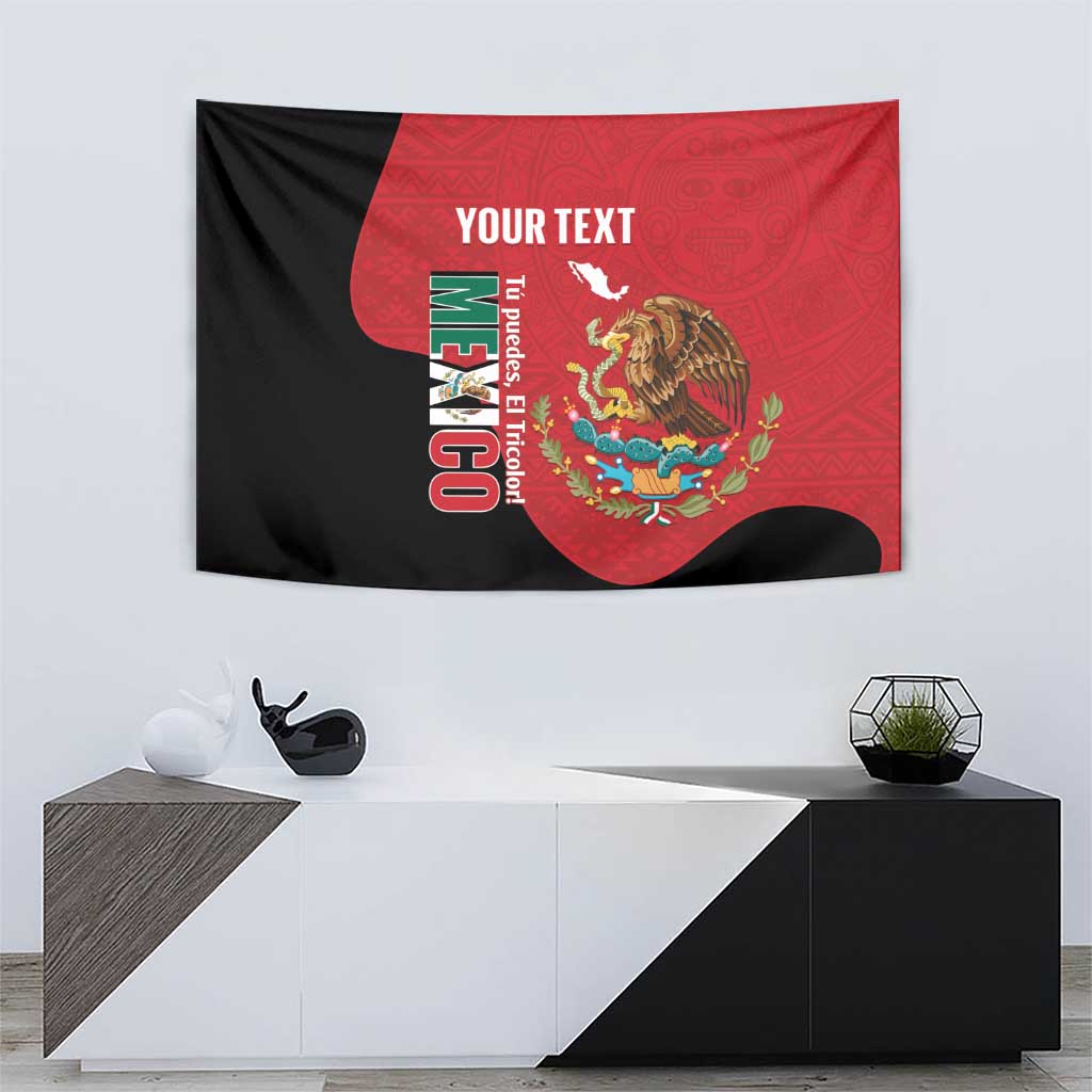 Custom Mexico Football Tapestry Tu Puedes El Tricolor Red - Wonder Print Shop