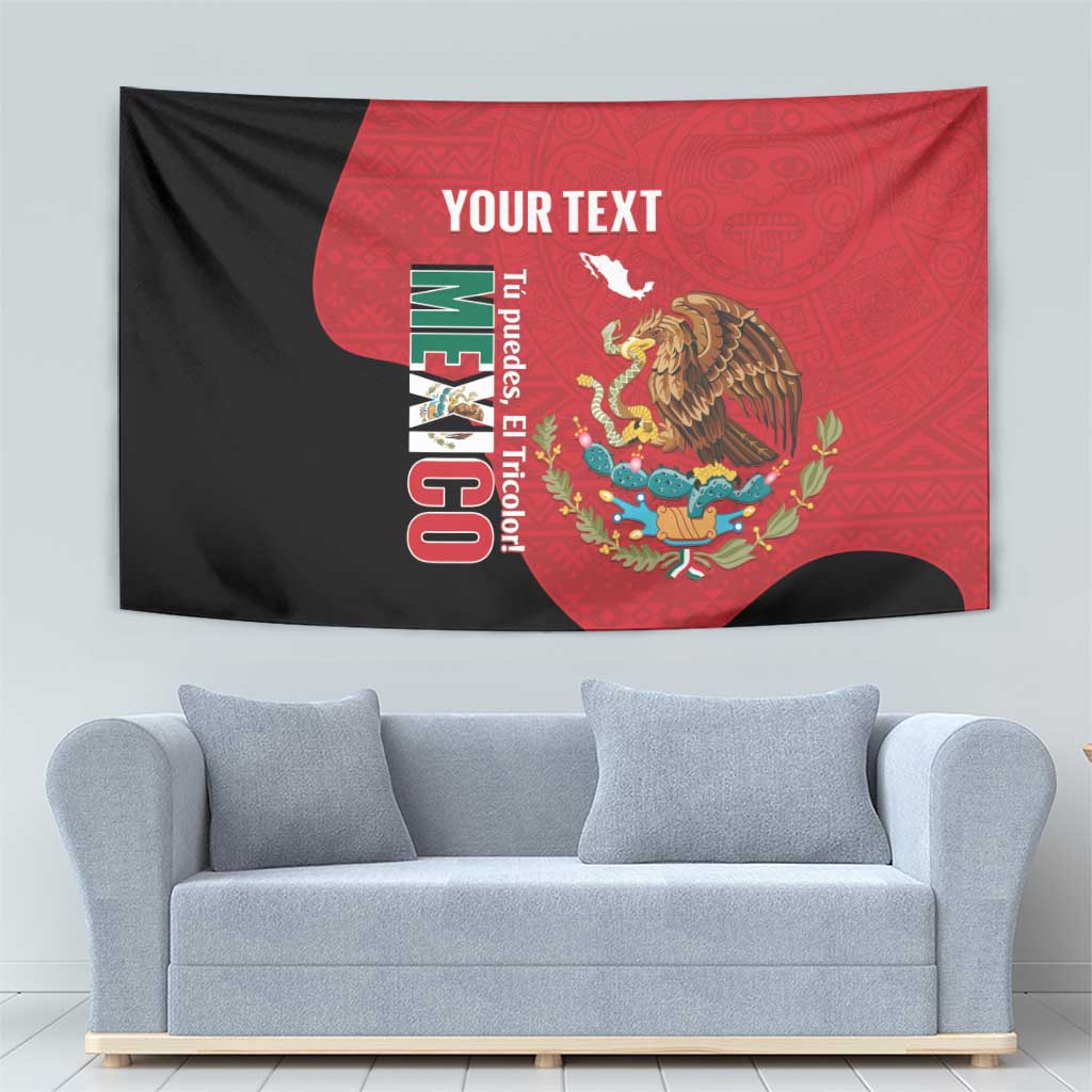 Custom Mexico Football Tapestry Tu Puedes El Tricolor Red - Wonder Print Shop