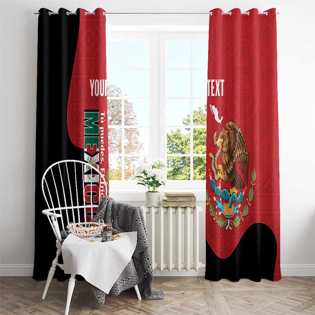 Custom Mexico Football Window Curtain Tu Puedes El Tricolor Red - Wonder Print Shop