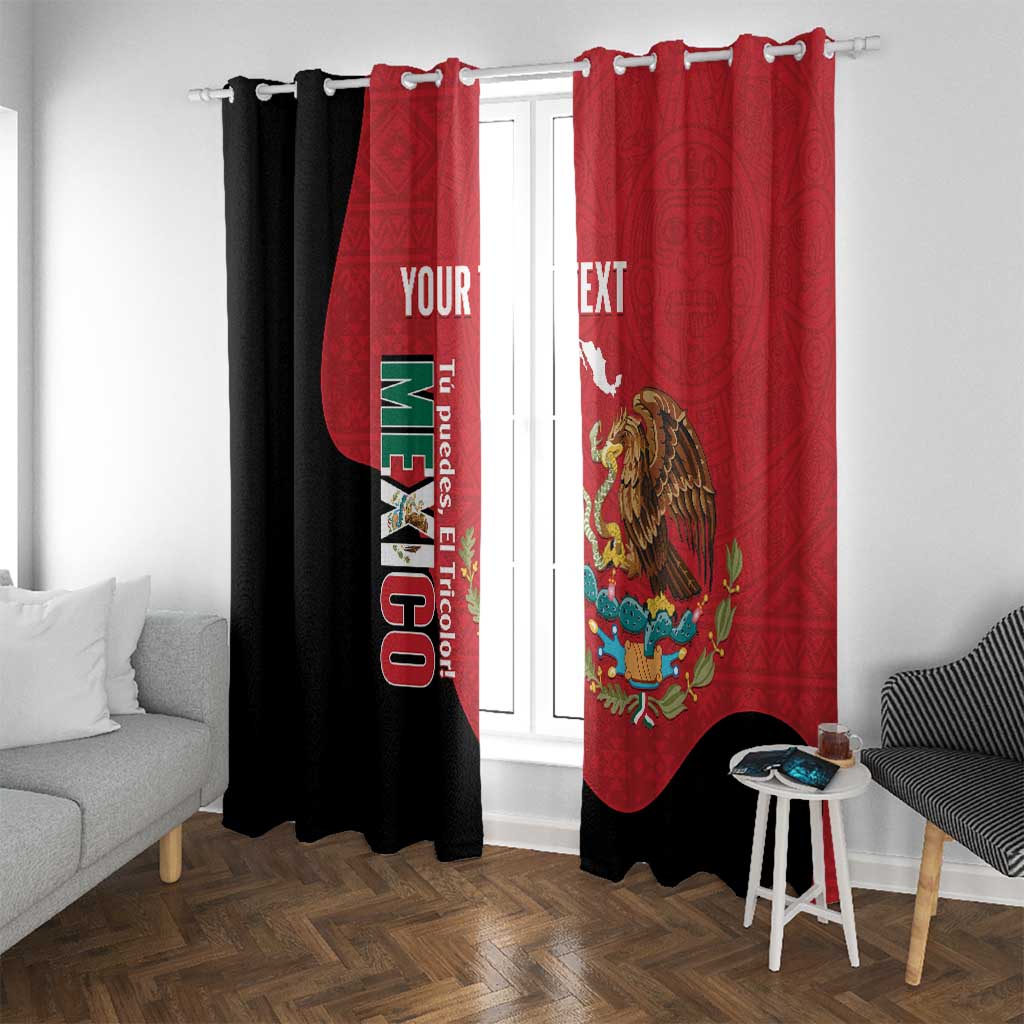 Custom Mexico Football Window Curtain Tu Puedes El Tricolor Red - Wonder Print Shop