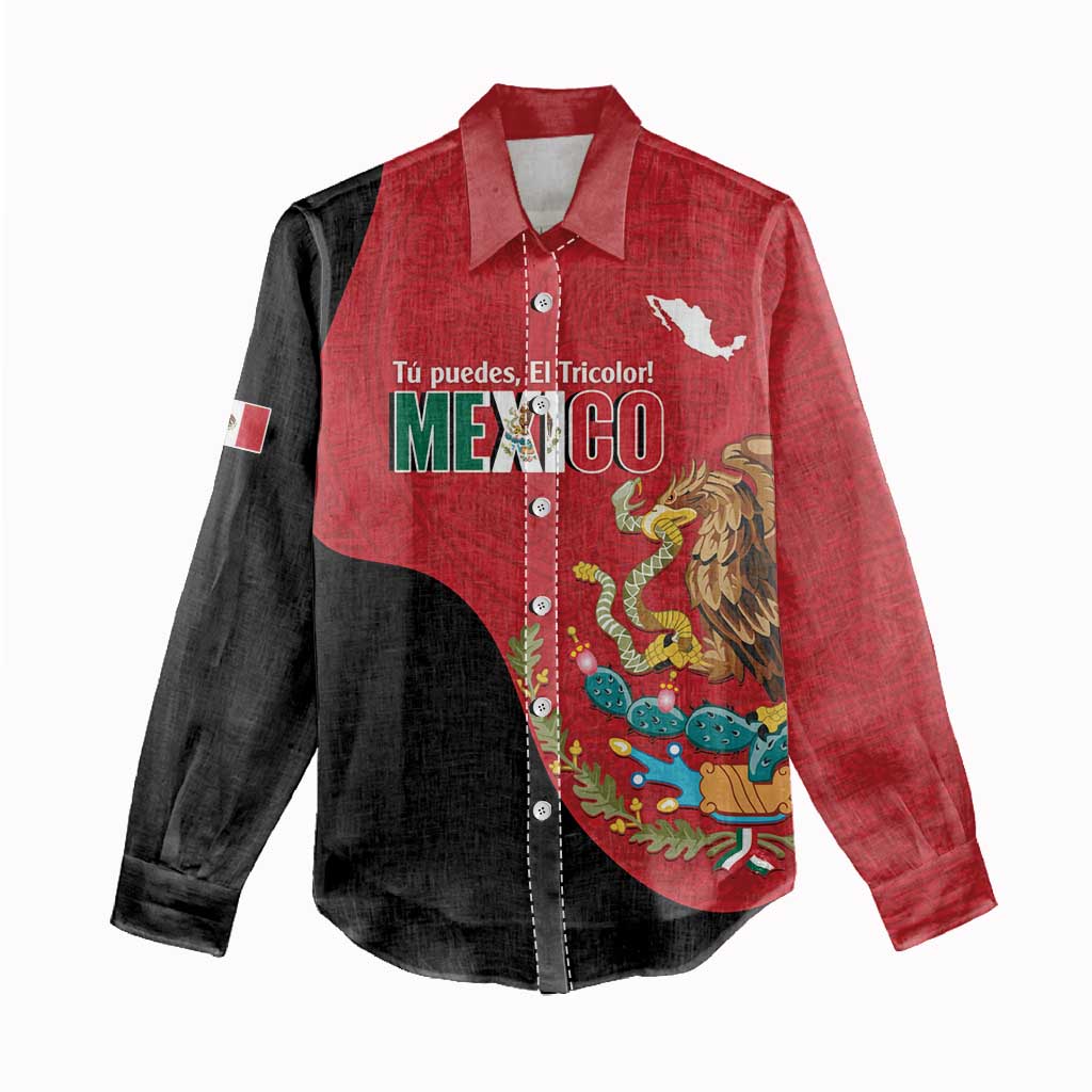 Custom Mexico Football Women Casual Shirt Tu Puedes El Tricolor Red - Wonder Print Shop