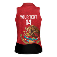 Custom Mexico Football Women Sleeveless Polo Shirt Tu Puedes El Tricolor Red - Wonder Print Shop