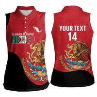 Custom Mexico Football Women Sleeveless Polo Shirt Tu Puedes El Tricolor Red - Wonder Print Shop