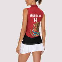 Custom Mexico Football Women Sleeveless Polo Shirt Tu Puedes El Tricolor Red - Wonder Print Shop