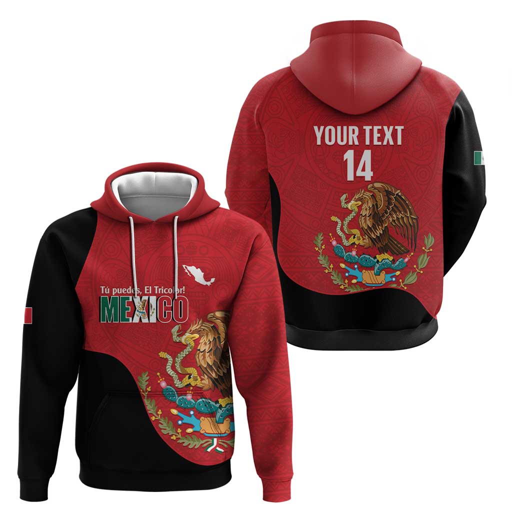 Custom Mexico Football Zip Hoodie Tu Puedes El Tricolor Red - Wonder Print Shop