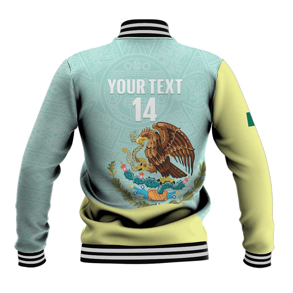 Custom Mexico Football Baseball Jacket Tu Puedes El Tricolor Cyan - Wonder Print Shop