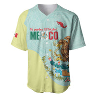 Custom Mexico Football Baseball Jersey Tu Puedes El Tricolor Cyan - Wonder Print Shop