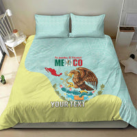 Custom Mexico Football Bedding Set Tu Puedes El Tricolor Cyan - Wonder Print Shop