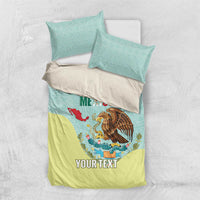 Custom Mexico Football Bedding Set Tu Puedes El Tricolor Cyan - Wonder Print Shop