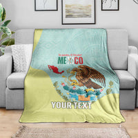 Custom Mexico Football Blanket Tu Puedes El Tricolor Cyan - Wonder Print Shop