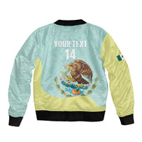 Custom Mexico Football Bomber Jacket Tu Puedes El Tricolor Cyan - Wonder Print Shop