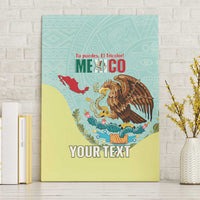 Custom Mexico Football Canvas Wall Art Tu Puedes El Tricolor Cyan - Wonder Print Shop