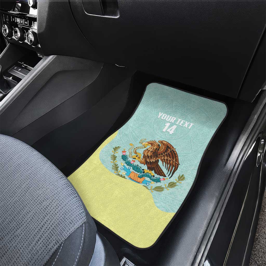 Custom Mexico Football Car Mats Tu Puedes El Tricolor Cyan - Wonder Print Shop