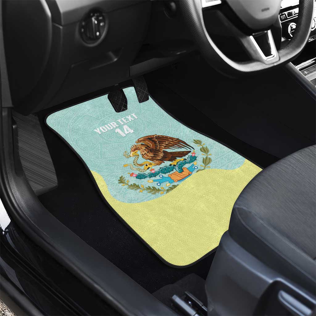 Custom Mexico Football Car Mats Tu Puedes El Tricolor Cyan - Wonder Print Shop