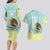 Custom Mexico Football Couples Matching Long Sleeve Bodycon Dress and Hawaiian Shirt Tu Puedes El Tricolor Cyan - Wonder Print Shop
