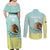 Custom Mexico Football Couples Matching Off Shoulder Maxi Dress and Long Sleeve Button Shirt Tu Puedes El Tricolor Cyan - Wonder Print Shop