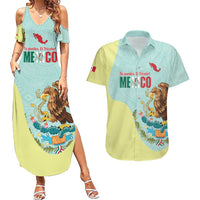 Custom Mexico Football Couples Matching Summer Maxi Dress and Hawaiian Shirt Tu Puedes El Tricolor Cyan - Wonder Print Shop